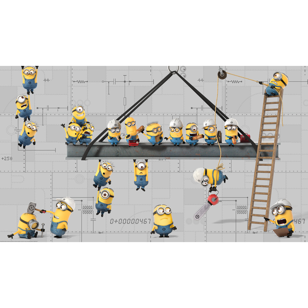 RoomMates by York JL1329M Minions At Work Xl Chair Rail Prepasted Mural 6